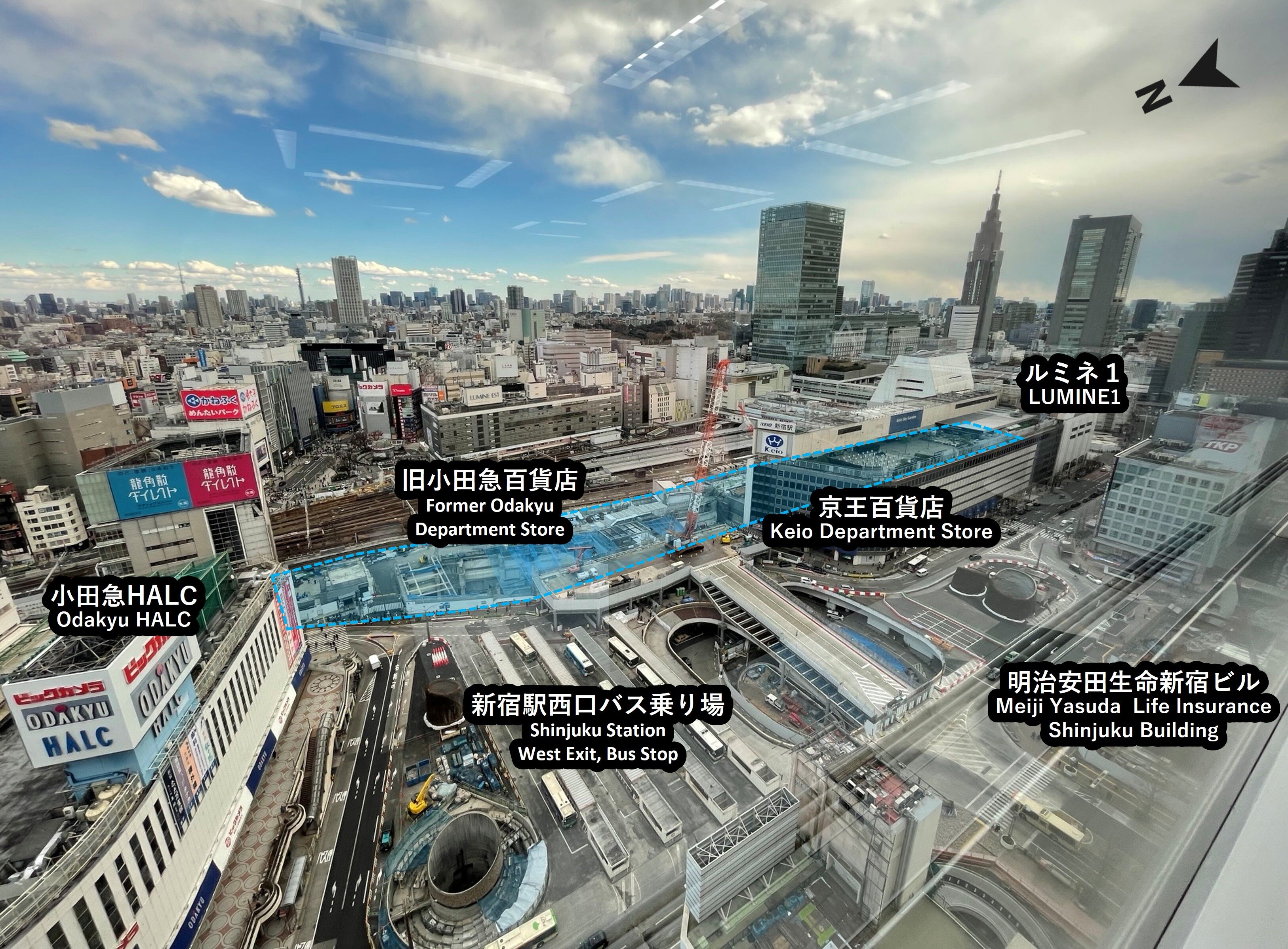 新宿駅西口地区開発計画の範囲図